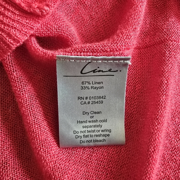 Line linen blend short sleeve lightweight sweater size medium - Picture 13 of 13